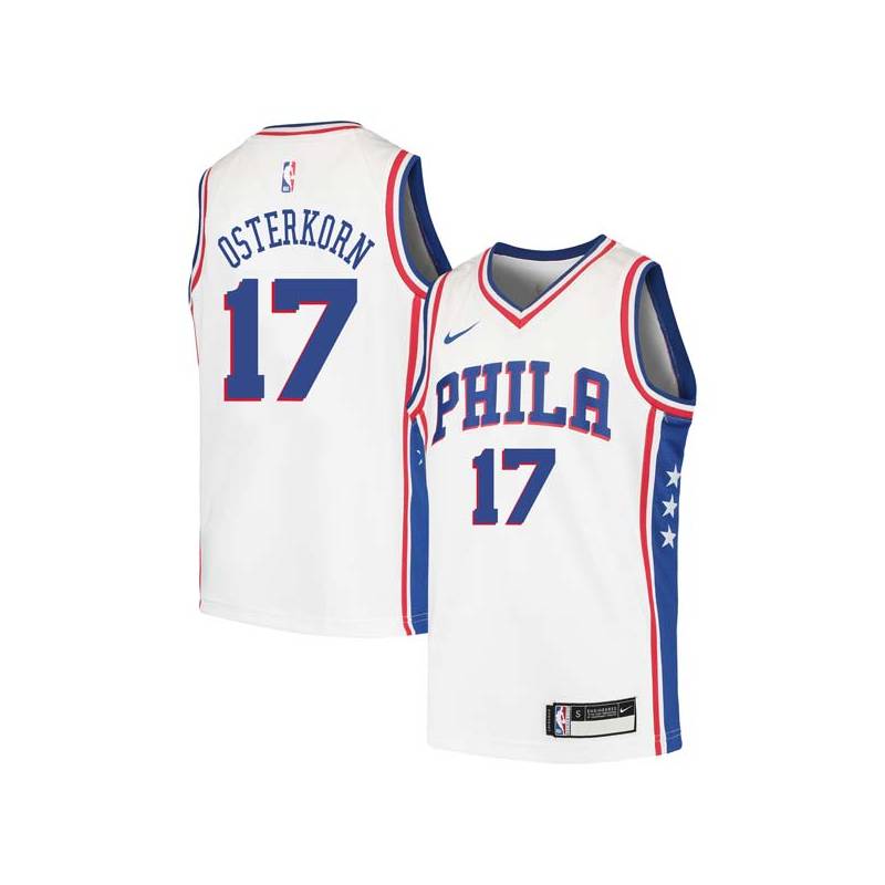 White Wally Osterkorn Twill Basketball Jersey -76ers #17 Osterkorn Twill Jerseys, FREE SHIPPING