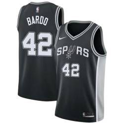 Black Steve Bardo Twill Basketball Jersey -Spurs #42 Bardo Twill Jerseys, FREE SHIPPING