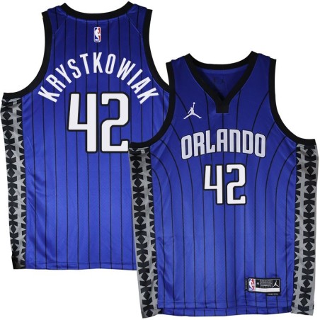 Orlando Magic #42 Larry Krystkowiak Blue_Jordan Jersey