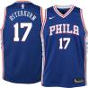 Blue Wally Osterkorn Twill Basketball Jersey -76ers #17 Osterkorn Twill Jerseys, FREE SHIPPING