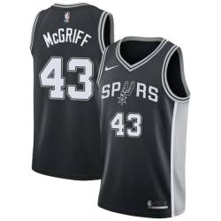 Black Elton McGriff Twill Basketball Jersey -Spurs #43 McGriff Twill Jerseys, FREE SHIPPING