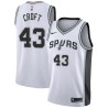 White Bobby Croft Twill Basketball Jersey -Spurs #43 Croft Twill Jerseys, FREE SHIPPING