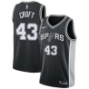 Black Bobby Croft Twill Basketball Jersey -Spurs #43 Croft Twill Jerseys, FREE SHIPPING