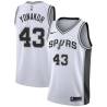 White Rich Yonakor Twill Basketball Jersey -Spurs #43 Yonakor Twill Jerseys, FREE SHIPPING