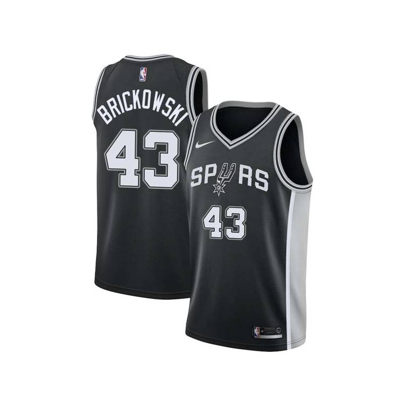 Black Frank Brickowski Twill Basketball Jersey -Spurs #43 Brickowski Twill Jerseys, FREE SHIPPING