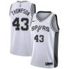 White Mychal Thompson Twill Basketball Jersey -Spurs #43 Thompson Twill Jerseys, FREE SHIPPING