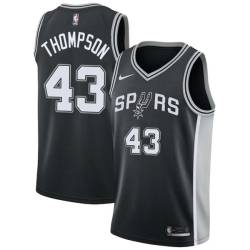 Black Mychal Thompson Twill Basketball Jersey -Spurs #43 Thompson Twill Jerseys, FREE SHIPPING