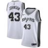 White Linton Johnson Twill Basketball Jersey -Spurs #43 Johnson Twill Jerseys, FREE SHIPPING