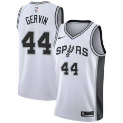 White George Gervin Twill Basketball Jersey -Spurs #44 Gervin Twill Jerseys, FREE SHIPPING