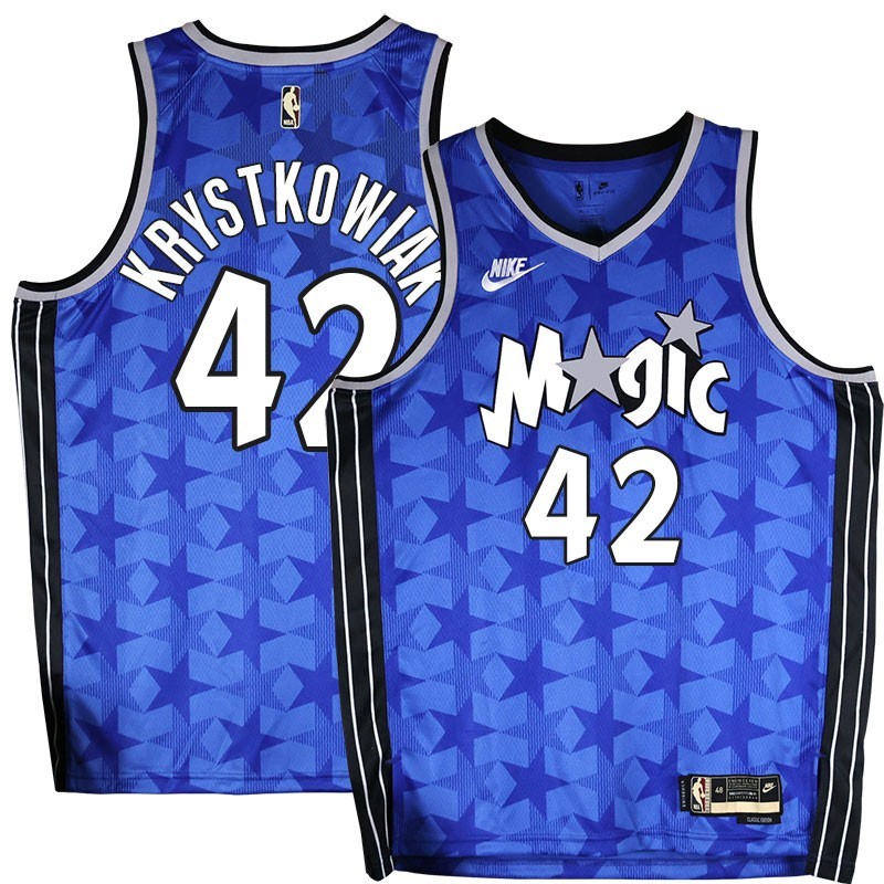 Orlando Magic #42 Larry Krystkowiak Blue_Throwback Jersey