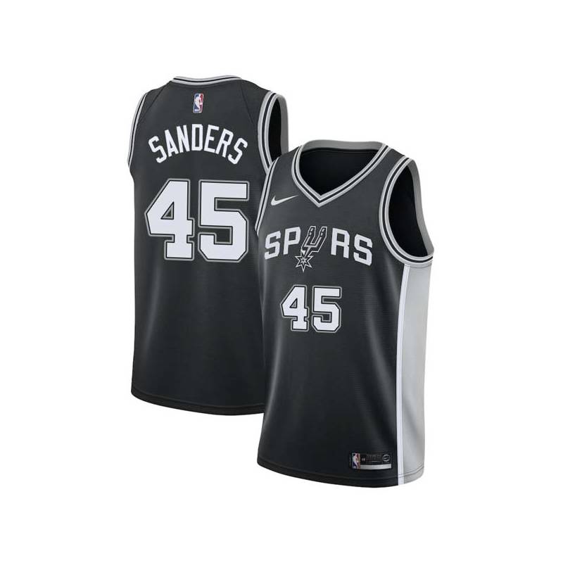 Black Frankie Sanders Twill Basketball Jersey -Spurs #45 Sanders Twill Jerseys, FREE SHIPPING