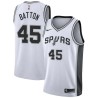 White Dave Batton Twill Basketball Jersey -Spurs #45 Batton Twill Jerseys, FREE SHIPPING