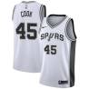 White Jeff Cook Twill Basketball Jersey -Spurs #45 Cook Twill Jerseys, FREE SHIPPING