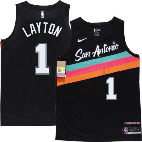 Spurs #1 Mo Layton 2020-2021 City Edition Twill Jersey