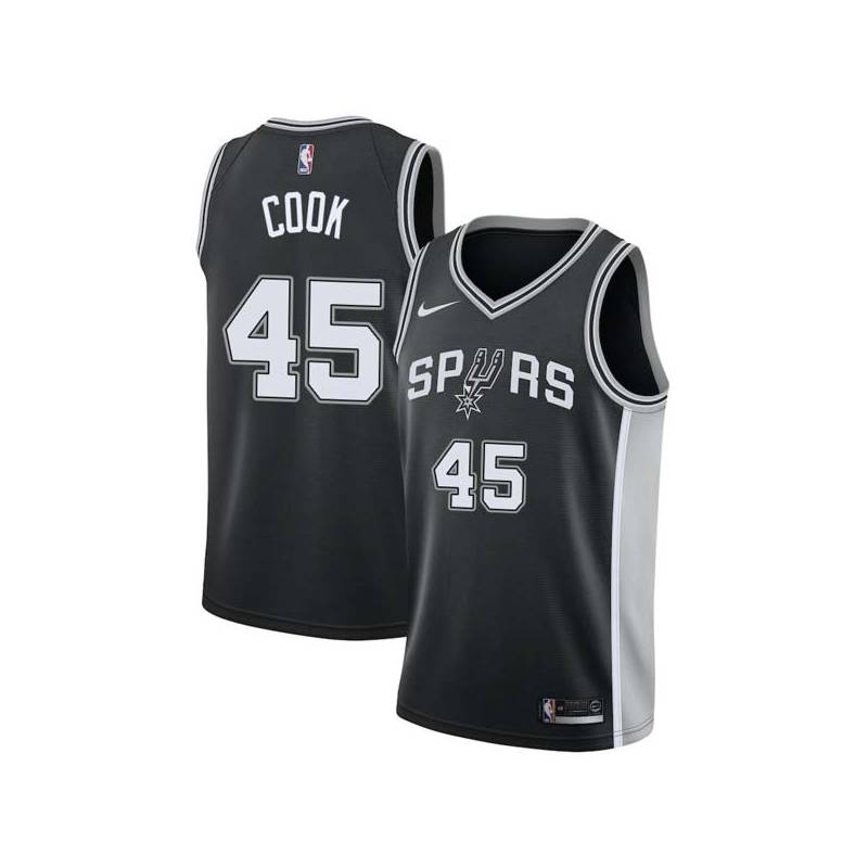 Black Jeff Cook Twill Basketball Jersey -Spurs #45 Cook Twill Jerseys, FREE SHIPPING