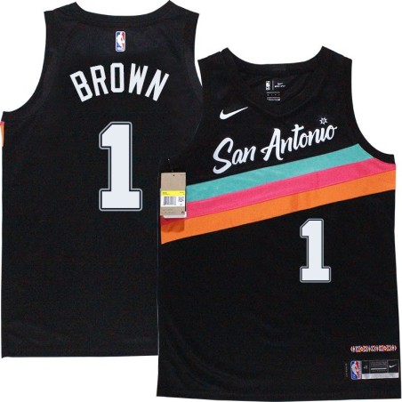 Spurs #1 Shannon Brown 2020-2021 City Edition Twill Jersey