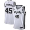 White Tony Massenburg Twill Basketball Jersey -Spurs #45 Massenburg Twill Jerseys, FREE SHIPPING