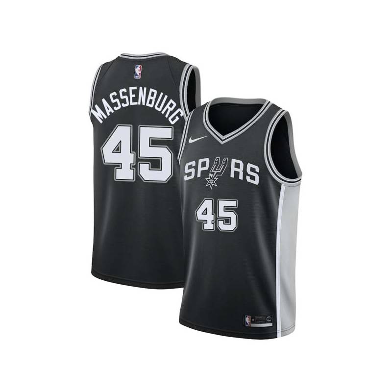 Black Tony Massenburg Twill Basketball Jersey -Spurs #45 Massenburg Twill Jerseys, FREE SHIPPING