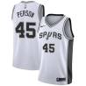 White Chuck Person Twill Basketball Jersey -Spurs #45 Person Twill Jerseys, FREE SHIPPING