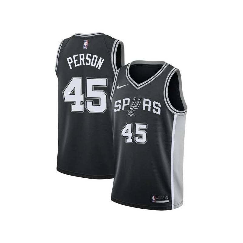 Black Chuck Person Twill Basketball Jersey -Spurs #45 Person Twill Jerseys, FREE SHIPPING