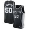 Black Geoff Crompton Twill Basketball Jersey -Spurs #50 Crompton Twill Jerseys, FREE SHIPPING