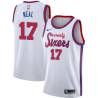 White Classic Jim Neal Twill Basketball Jersey -76ers #17 Neal Twill Jerseys, FREE SHIPPING