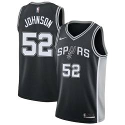 Black George Johnson Twill Basketball Jersey -Spurs #52 Johnson Twill Jerseys, FREE SHIPPING