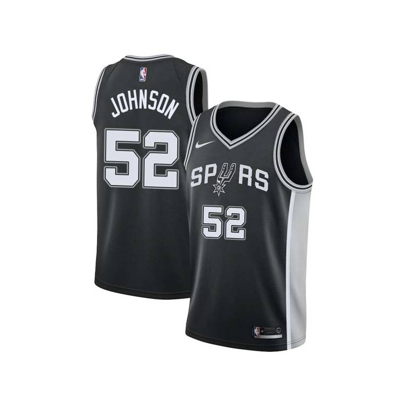 Black George Johnson Twill Basketball Jersey -Spurs #52 Johnson Twill Jerseys, FREE SHIPPING