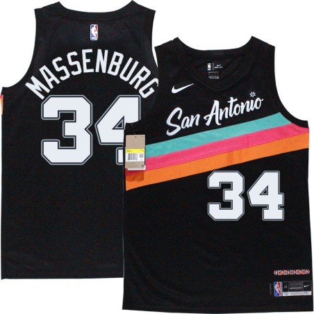 Spurs #34 Tony Massenburg 2020-2021 City Edition Twill Jersey