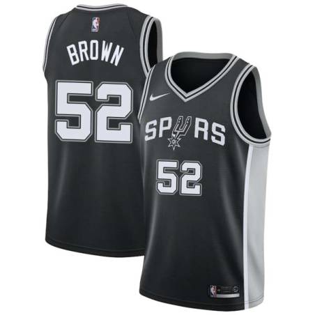 Black Chucky Brown Twill Basketball Jersey -Spurs #52 Brown Twill Jerseys, FREE SHIPPING