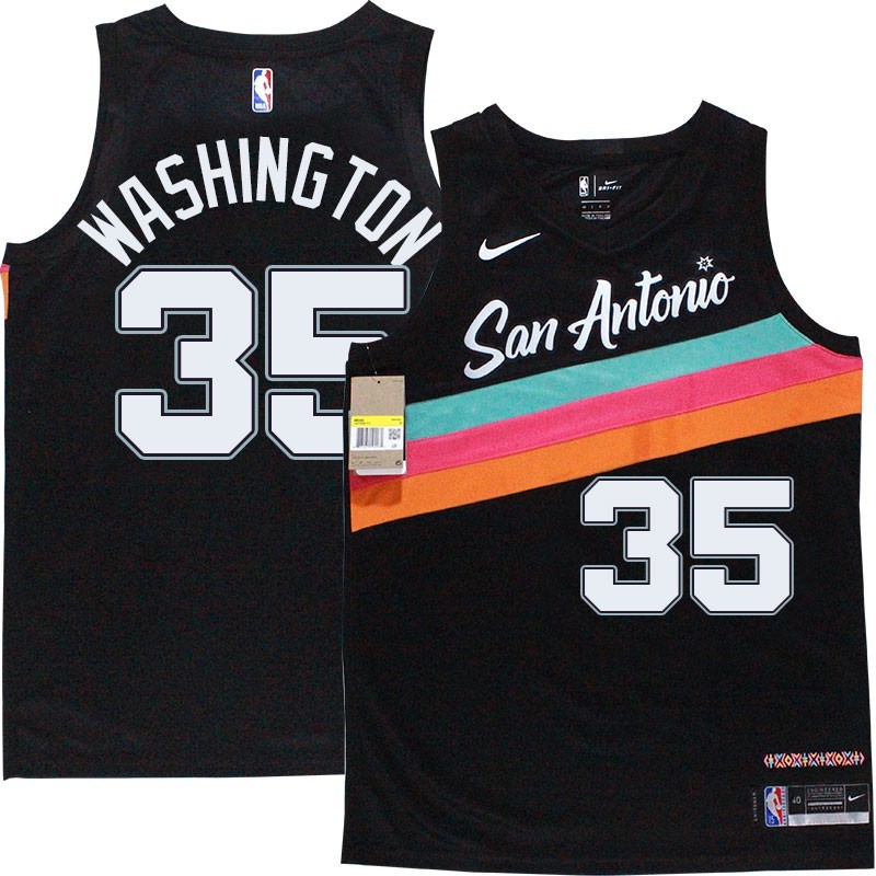 Spurs #35 Darius Washington 2020-2021 City Edition Twill Jersey