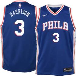 Blue Bob Harrison Twill Basketball Jersey -76ers #3 Harrison Twill Jerseys, FREE SHIPPING