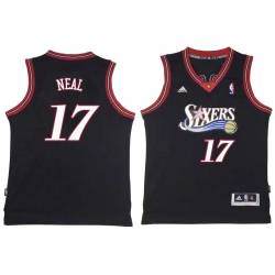 Black Throwback Jim Neal Twill Basketball Jersey -76ers #17 Neal Twill Jerseys, FREE SHIPPING