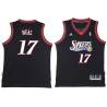 Black Throwback Jim Neal Twill Basketball Jersey -76ers #17 Neal Twill Jerseys, FREE SHIPPING