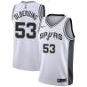 White Mark Olberding Twill Basketball Jersey -Spurs #53 Olberding Twill Jerseys, FREE SHIPPING