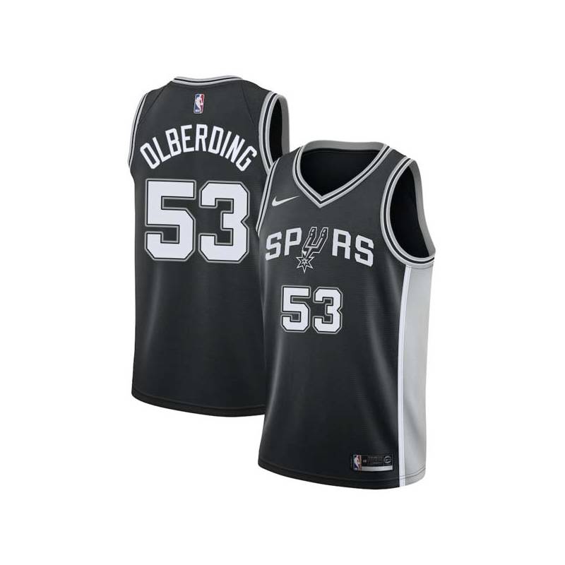 Black Mark Olberding Twill Basketball Jersey -Spurs #53 Olberding Twill Jerseys, FREE SHIPPING