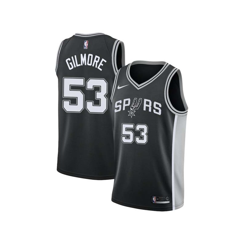 Black Artis Gilmore Twill Basketball Jersey -Spurs #53 Gilmore Twill Jerseys, FREE SHIPPING