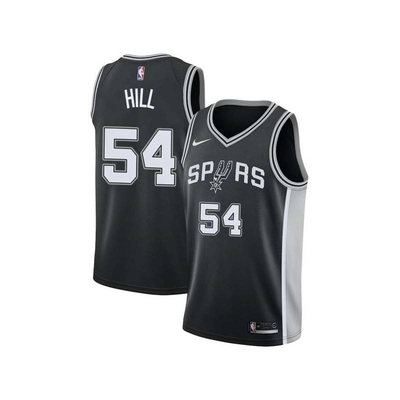 Black Simmie Hill Twill Basketball Jersey -Spurs #54 Hill Twill Jerseys, FREE SHIPPING