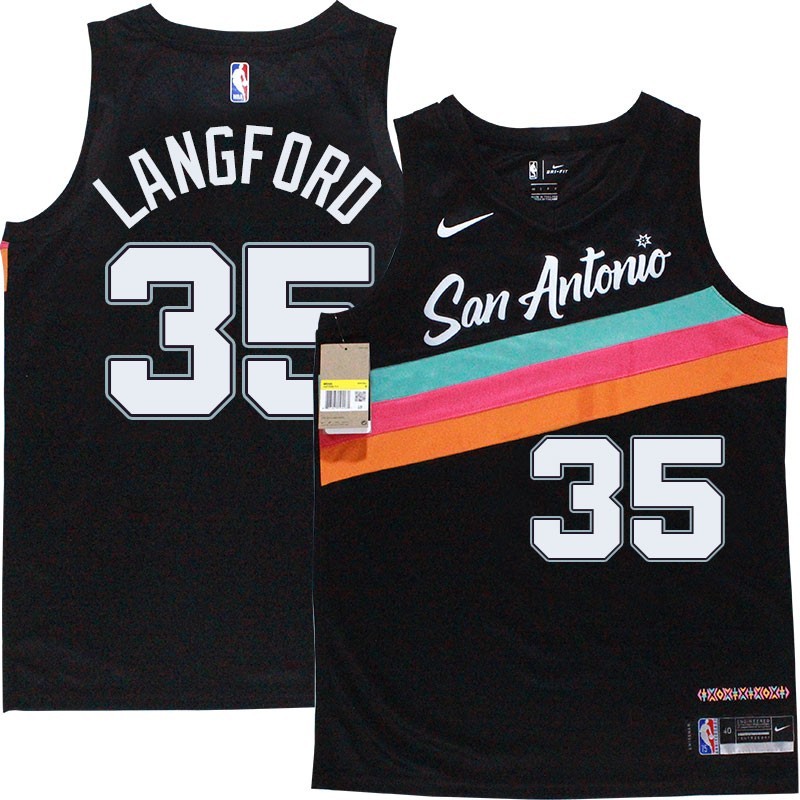 Spurs #35 Romeo Langford 2020-2021 City Edition Twill Jersey