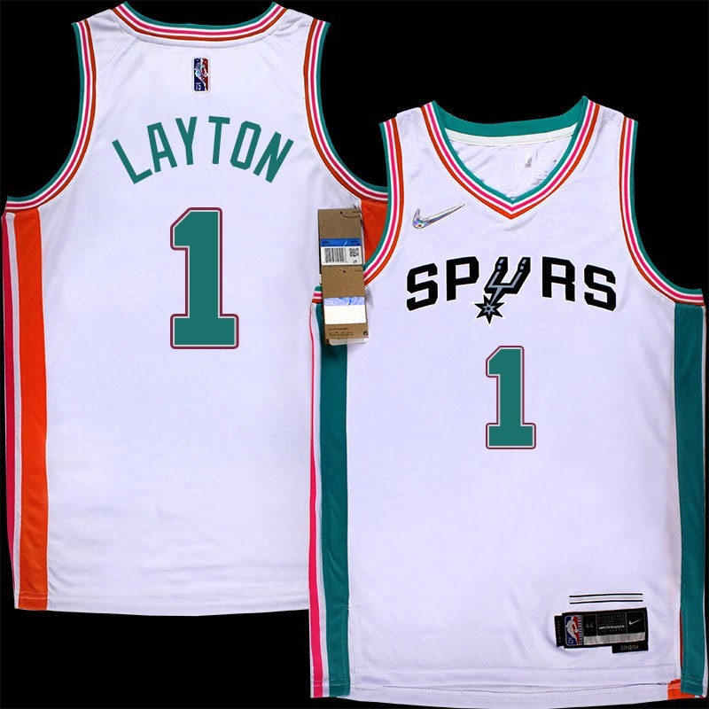 Spurs #1 Mo Layton 2021-2022 City Edition Twill Jersey