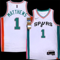 Spurs #1 Wes Matthews 2021-2022 City Edition Twill Jersey