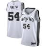 White Charles Smith Twill Basketball Jersey -Spurs #54 Smith Twill Jerseys, FREE SHIPPING