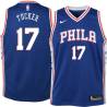 Blue Jim Tucker Twill Basketball Jersey -76ers #17 Tucker Twill Jerseys, FREE SHIPPING