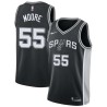 Black Gene Moore Twill Basketball Jersey -Spurs #55 Moore Twill Jerseys, FREE SHIPPING