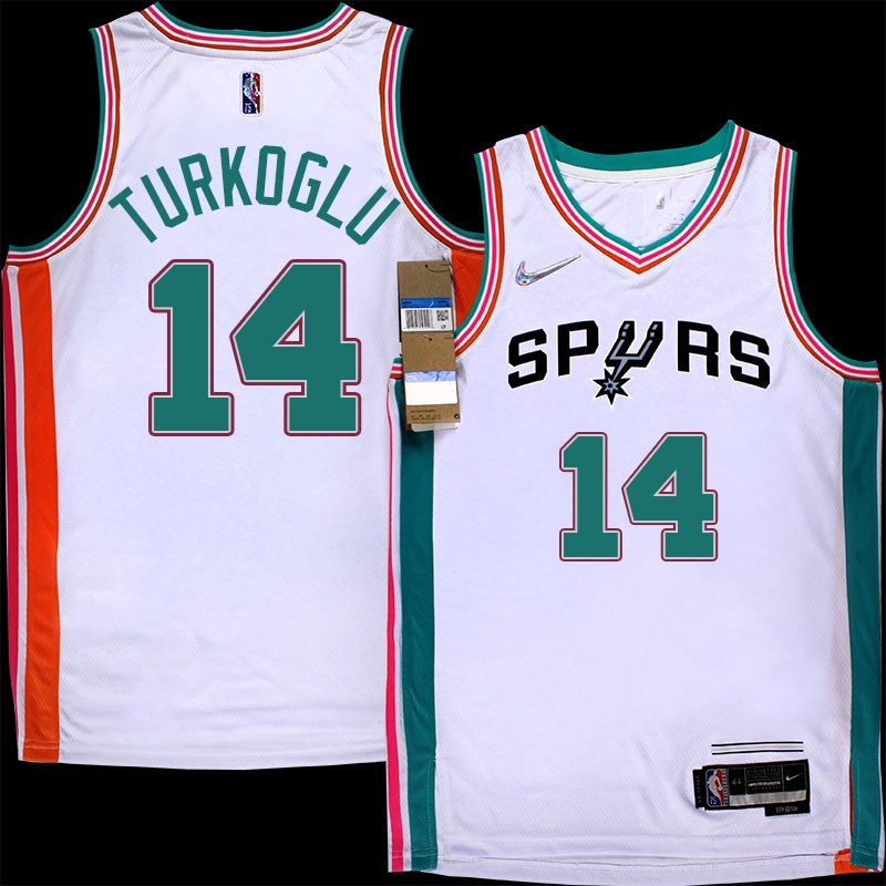 Spurs #14 Hedo Turkoglu 2021-2022 City Edition Twill Jersey