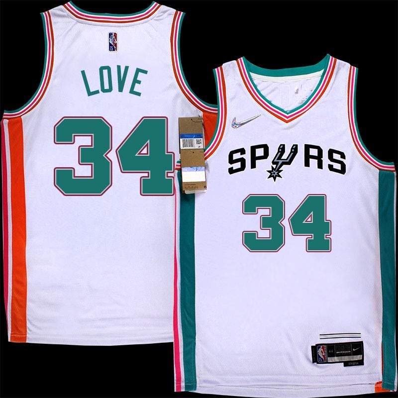 Spurs #34 Stan Love 2021-2022 City Edition Twill Jersey