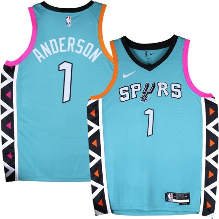 Spurs #1 Derek Anderson 2022-2023 Green City Edition Twill Jersey