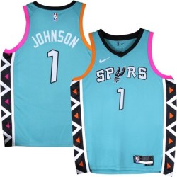 Spurs #1 DerMarr Johnson 2022-2023 Green City Edition Twill Jersey