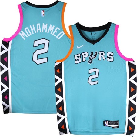 Spurs #2 Nazr Mohammed 2022-2023 Green City Edition Twill Jersey