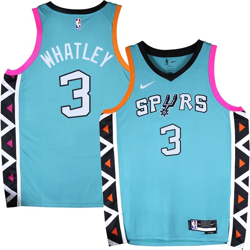 Spurs #3 Ennis Whatley 2022-2023 Green City Edition Twill Jersey